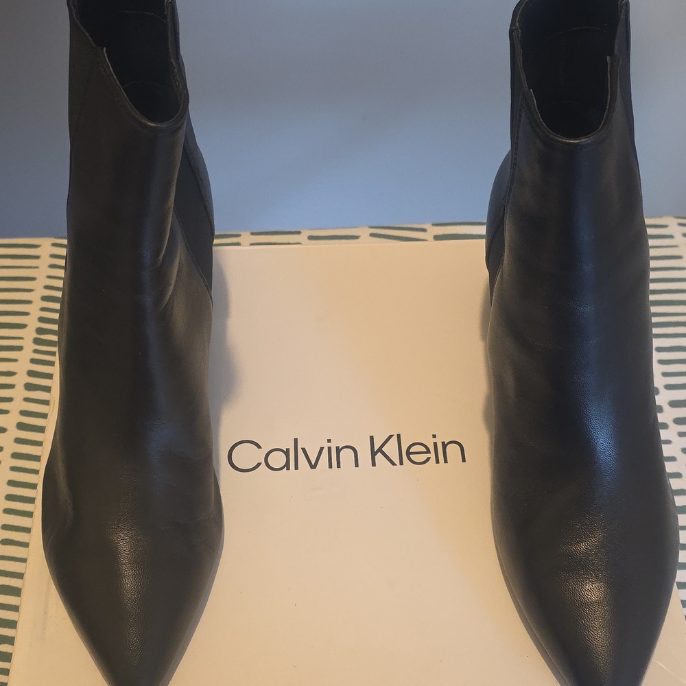 Calvin Klein Sleek Black Ankle Booties